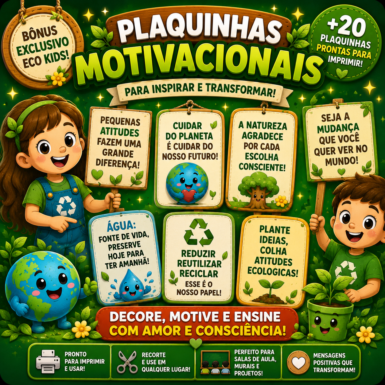 Plaquinhas Motivacionais